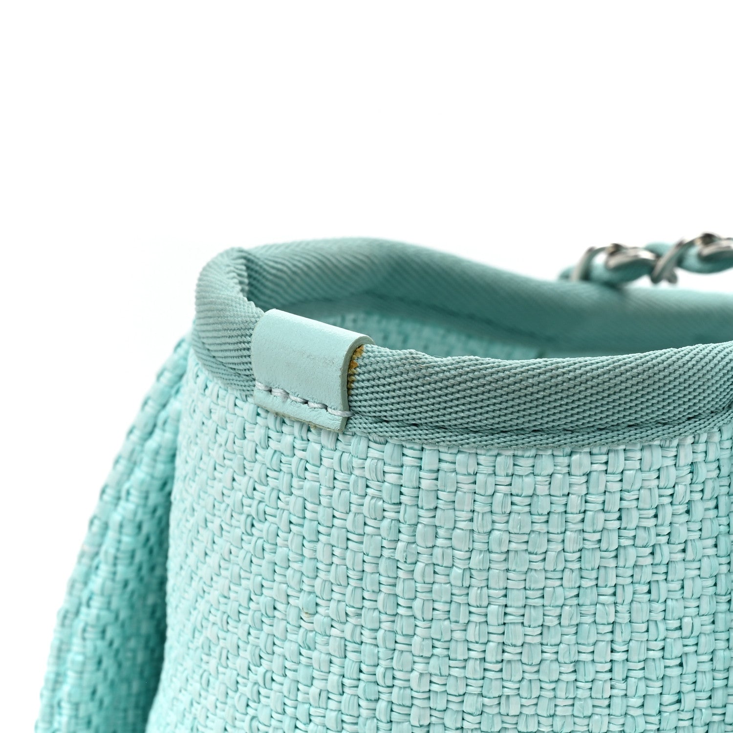 Chanel Woven Straw Raffia Small Deauville Tote Turquoise 12 of 13