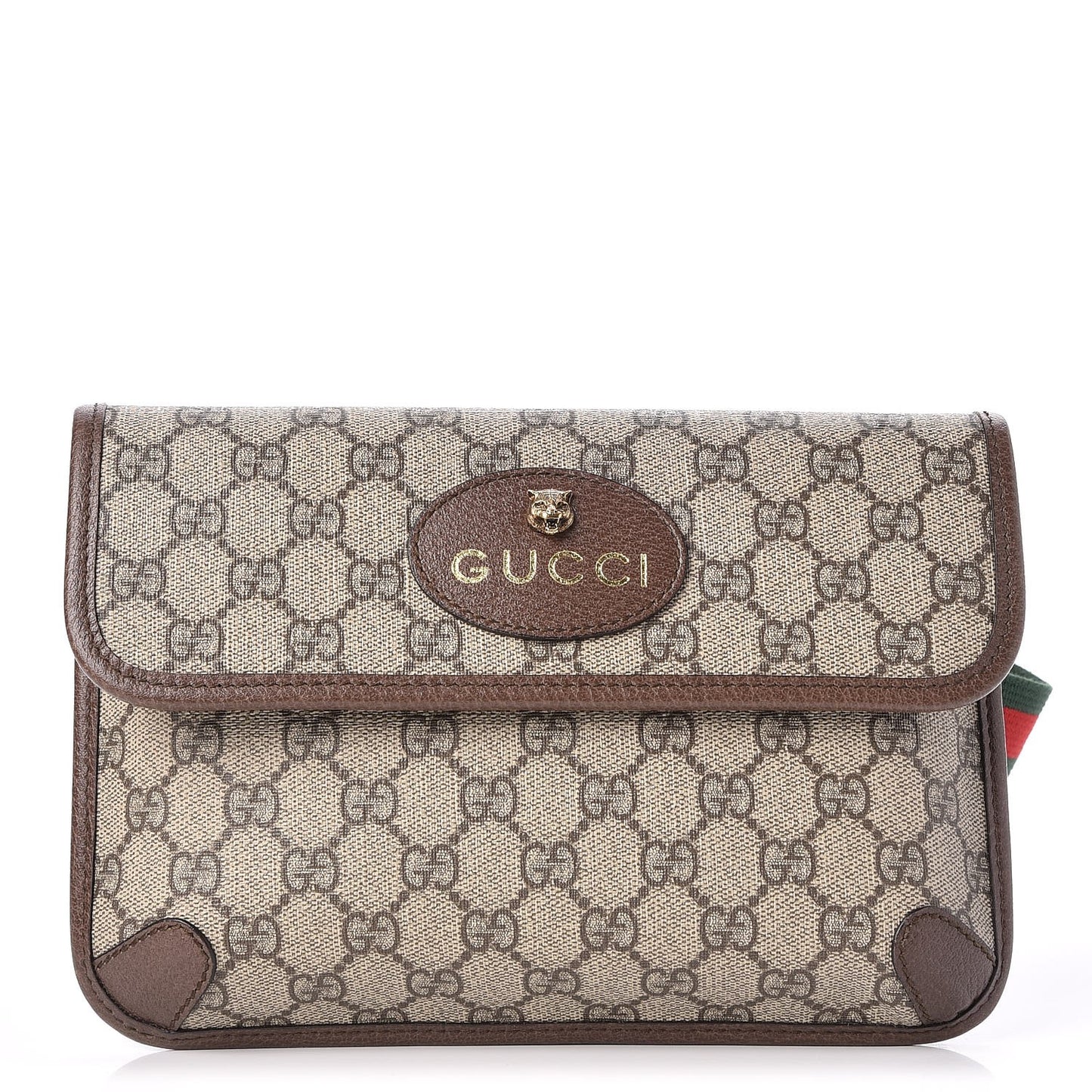 GG Supreme Monogram Neo Vintage Web Belt Bag Brown