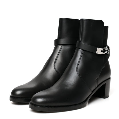 Hermes Calfskin Frenchie 50 Ankle Boots 38 Black 3 of 7