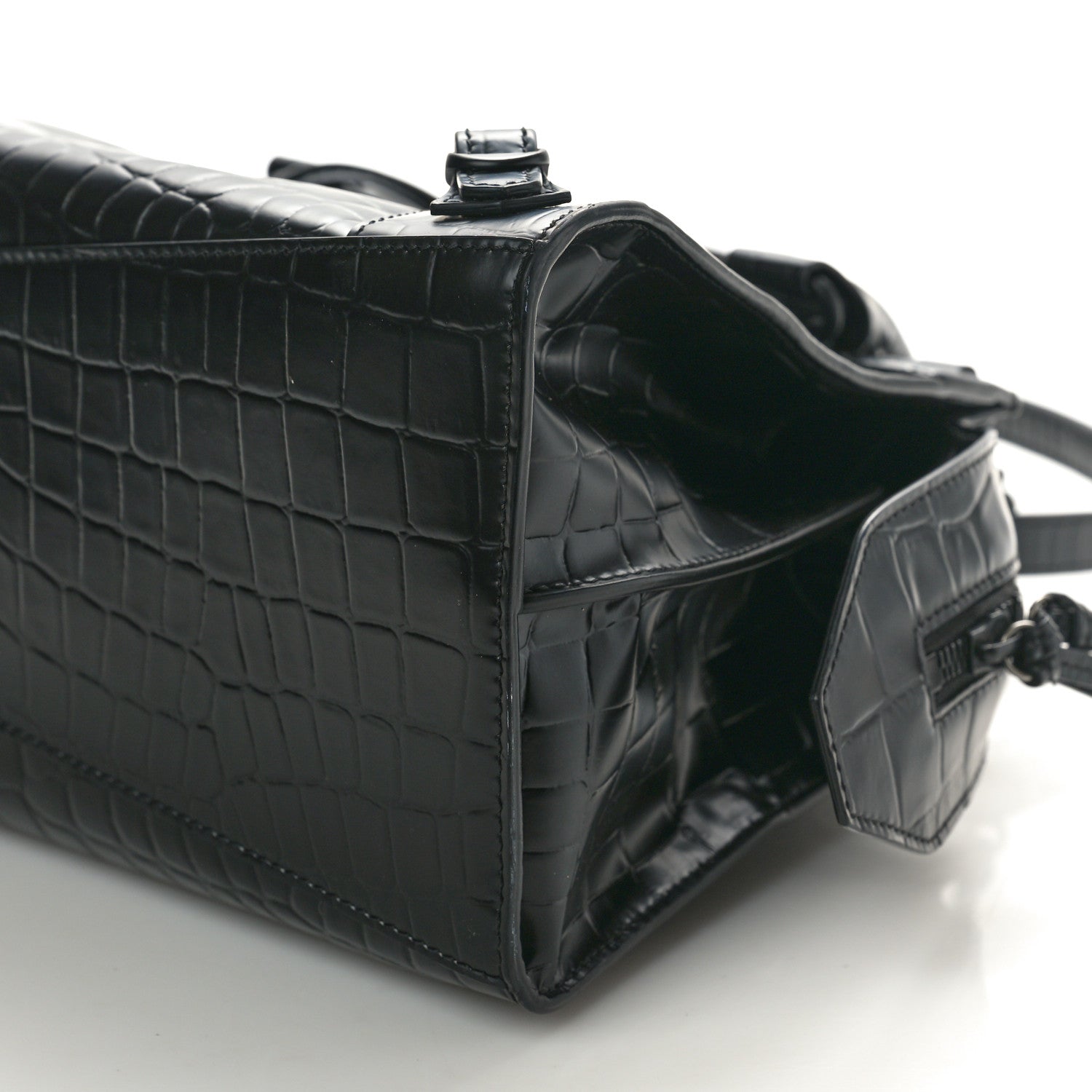 Balenciaga Semi Shiny Calfskin Crocodile Embossed Neo Classic Black Hardware S City Black 10 of 10