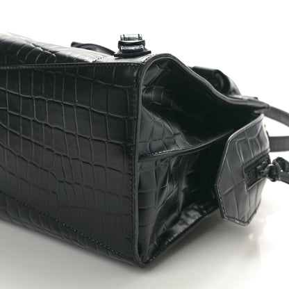 Balenciaga Semi Shiny Calfskin Crocodile Embossed Neo Classic Black Hardware S City Black 10 of 10