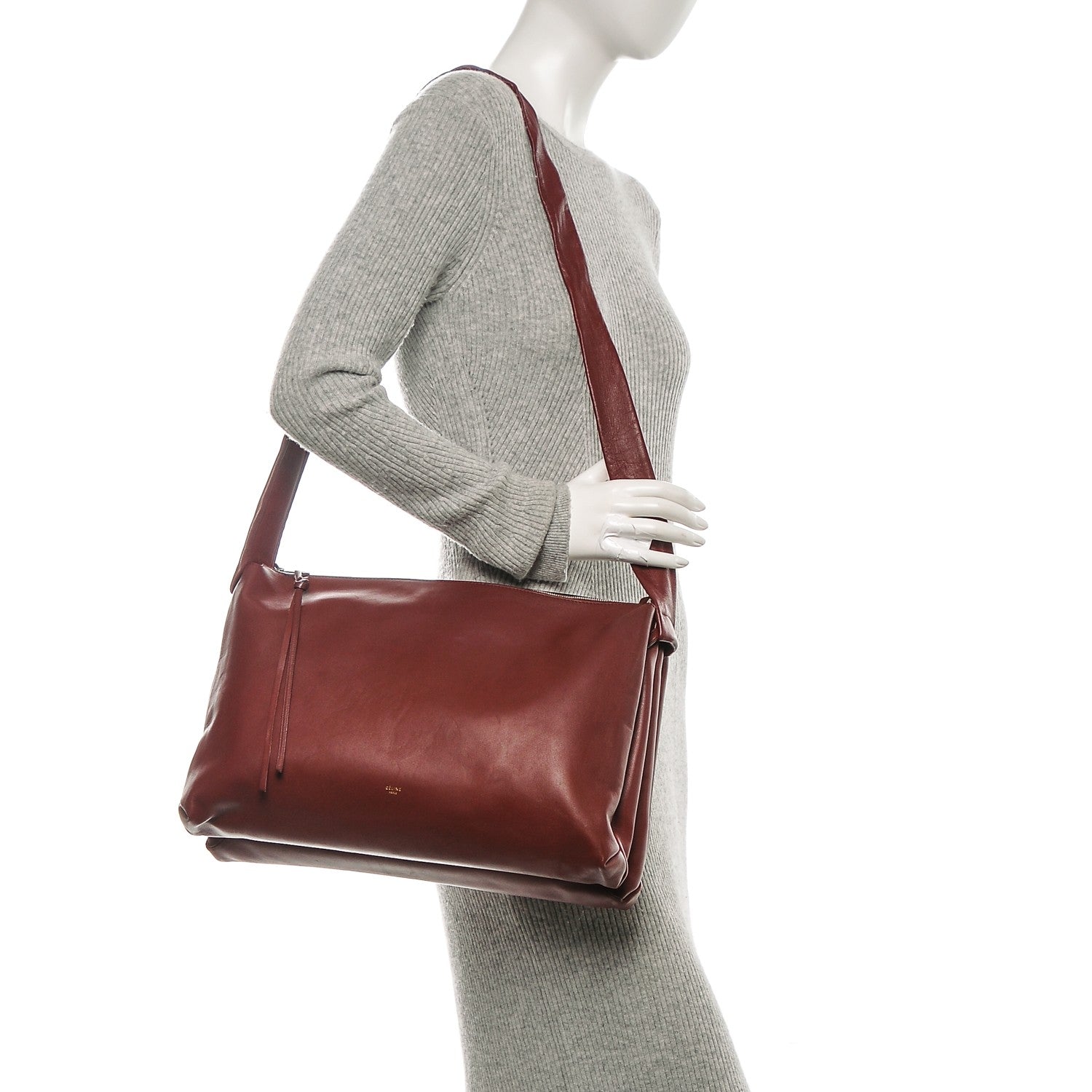 Celine Lambskin Knotted Bag Red 2 of 5