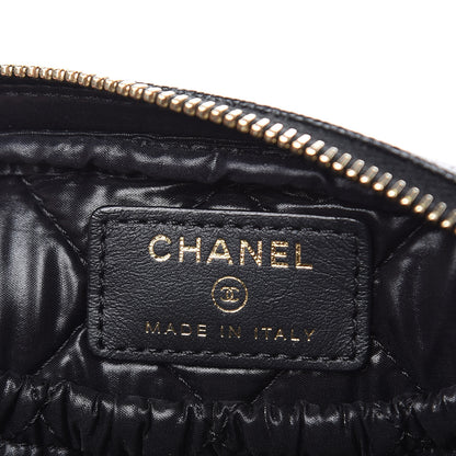 Chanel Caviar Quilted Small Curvy Pouch Cosmetic Case Black 6 of 10
