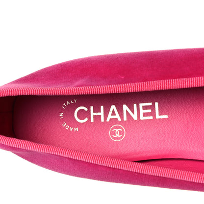 Chanel Velvet Cap Toe Ballerina Flats 41 Pink 8 of 9