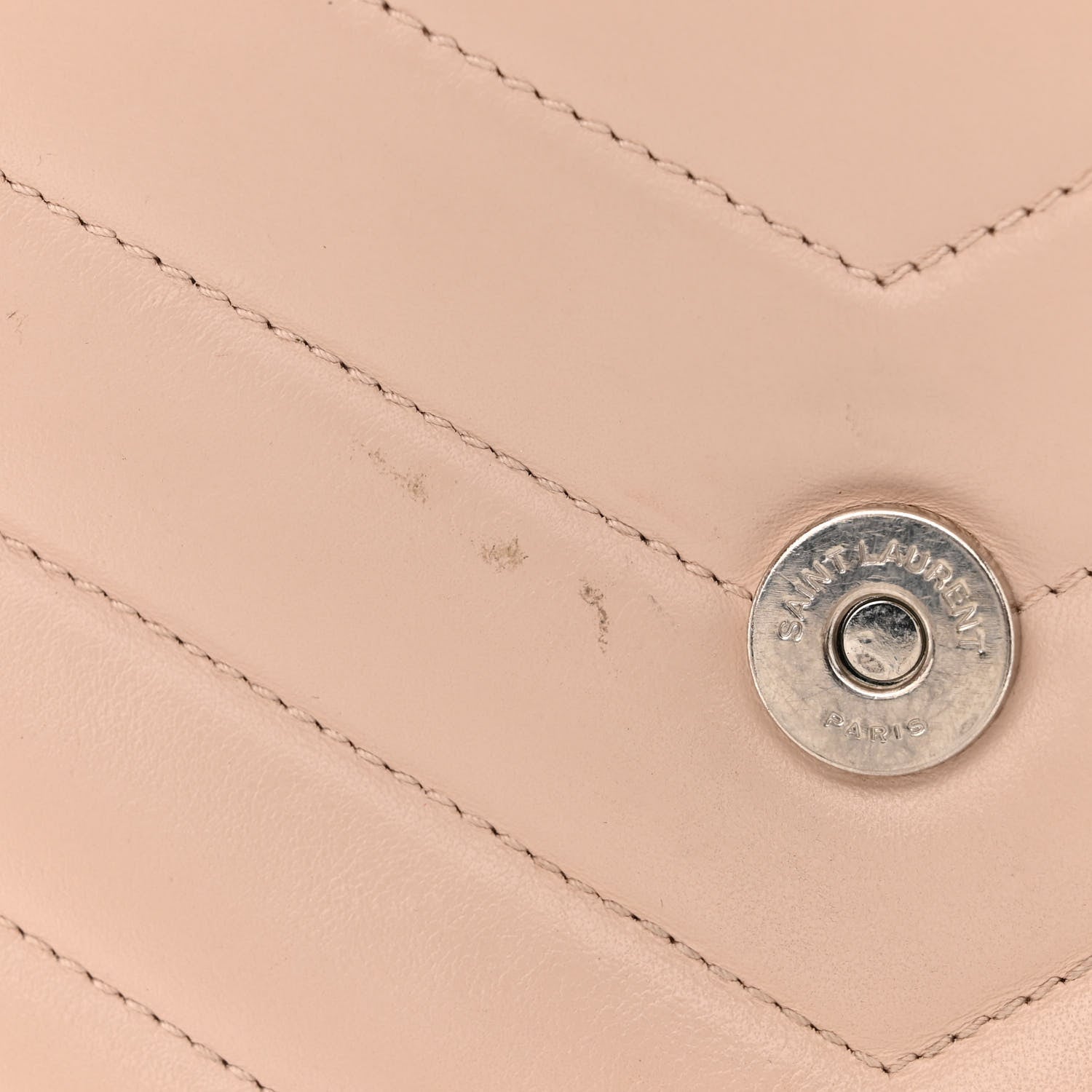 Saint Laurent Calfskin Y Quilted Monogram Small Loulou Chain Satchel Marble Pink 17 of 18