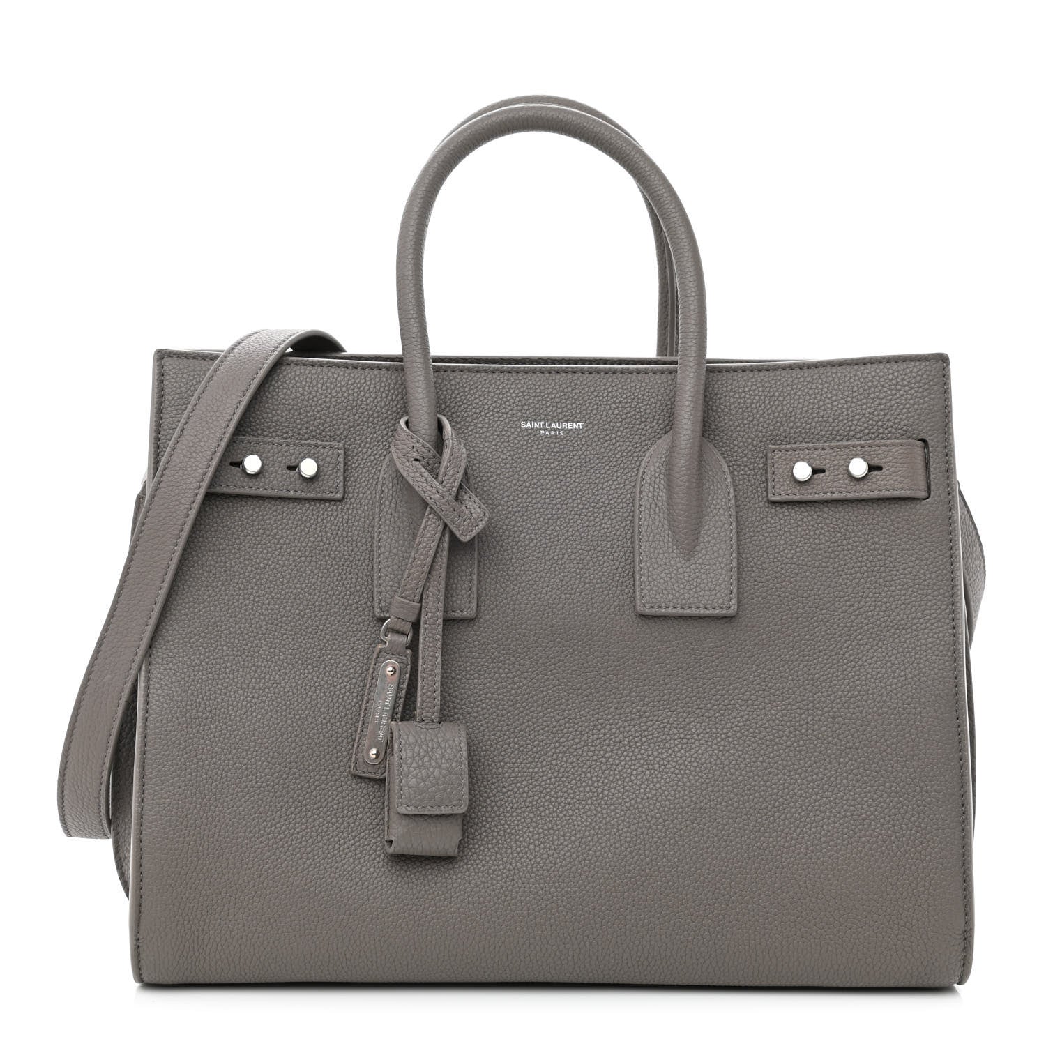 Saint Laurent Grained Calfskin Small Supple Sac De Jour Mouse Grey 1 of 10