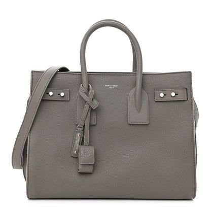 Saint Laurent Grained Calfskin Small Supple Sac De Jour Mouse Grey 1 of 10