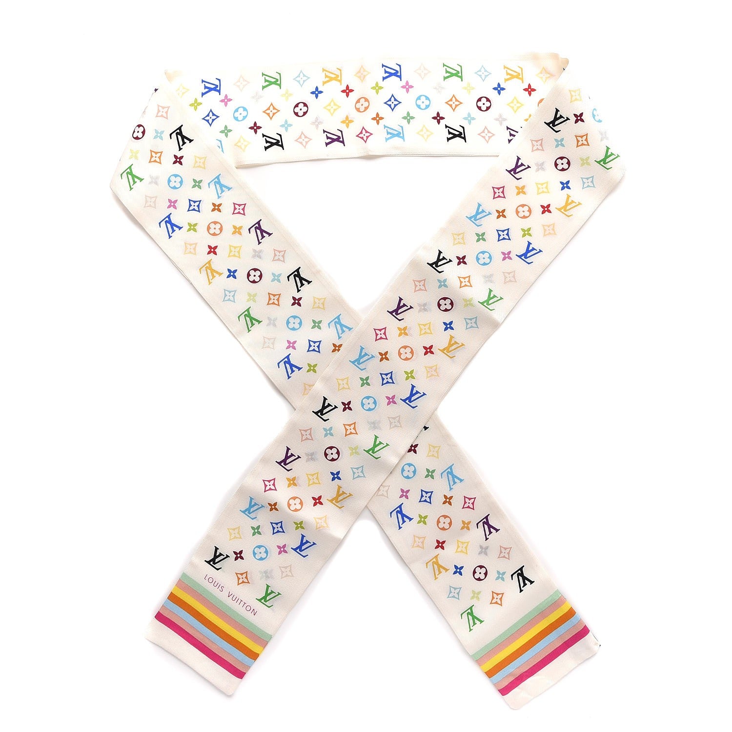 Louis Vuitton Silk Monogram Multicolor Bandeau White 1 of 5
