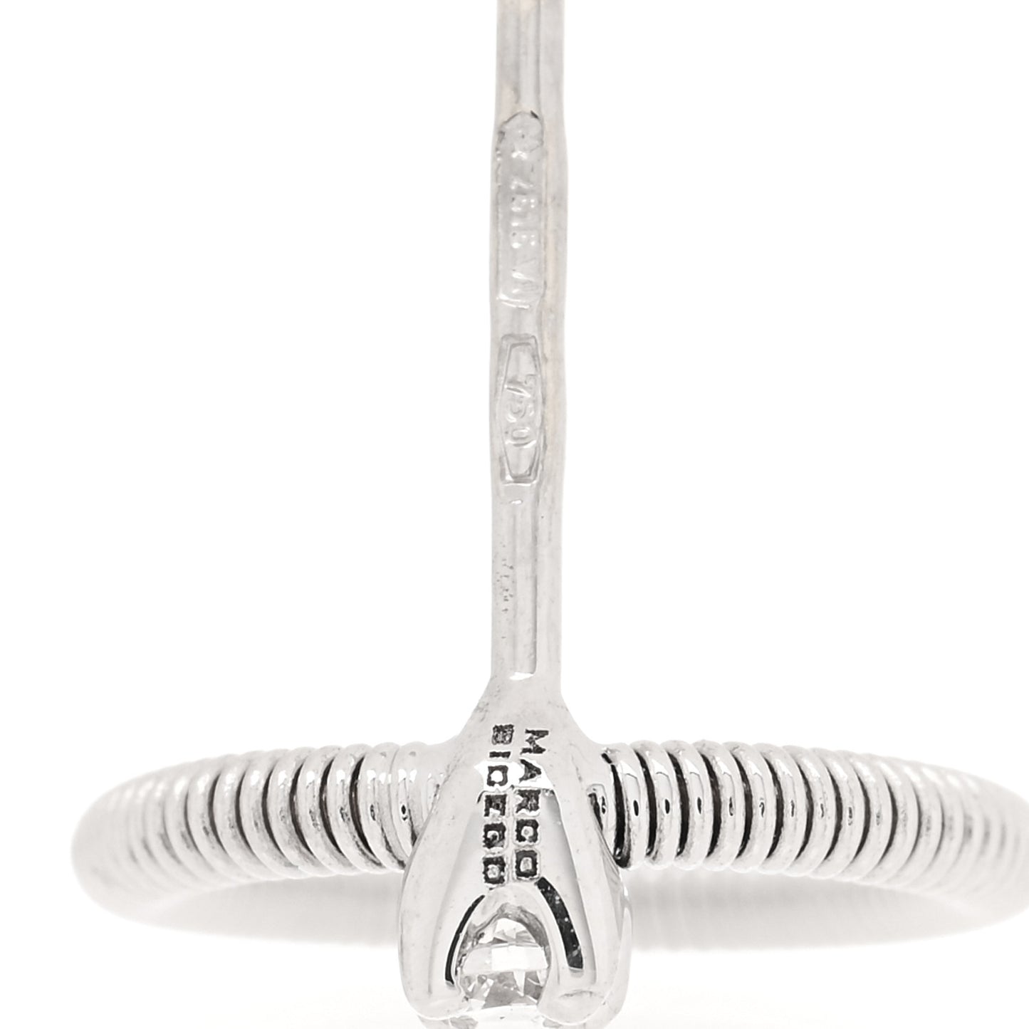 18K White Gold Diamond Bi49 Circle Drop Earrings