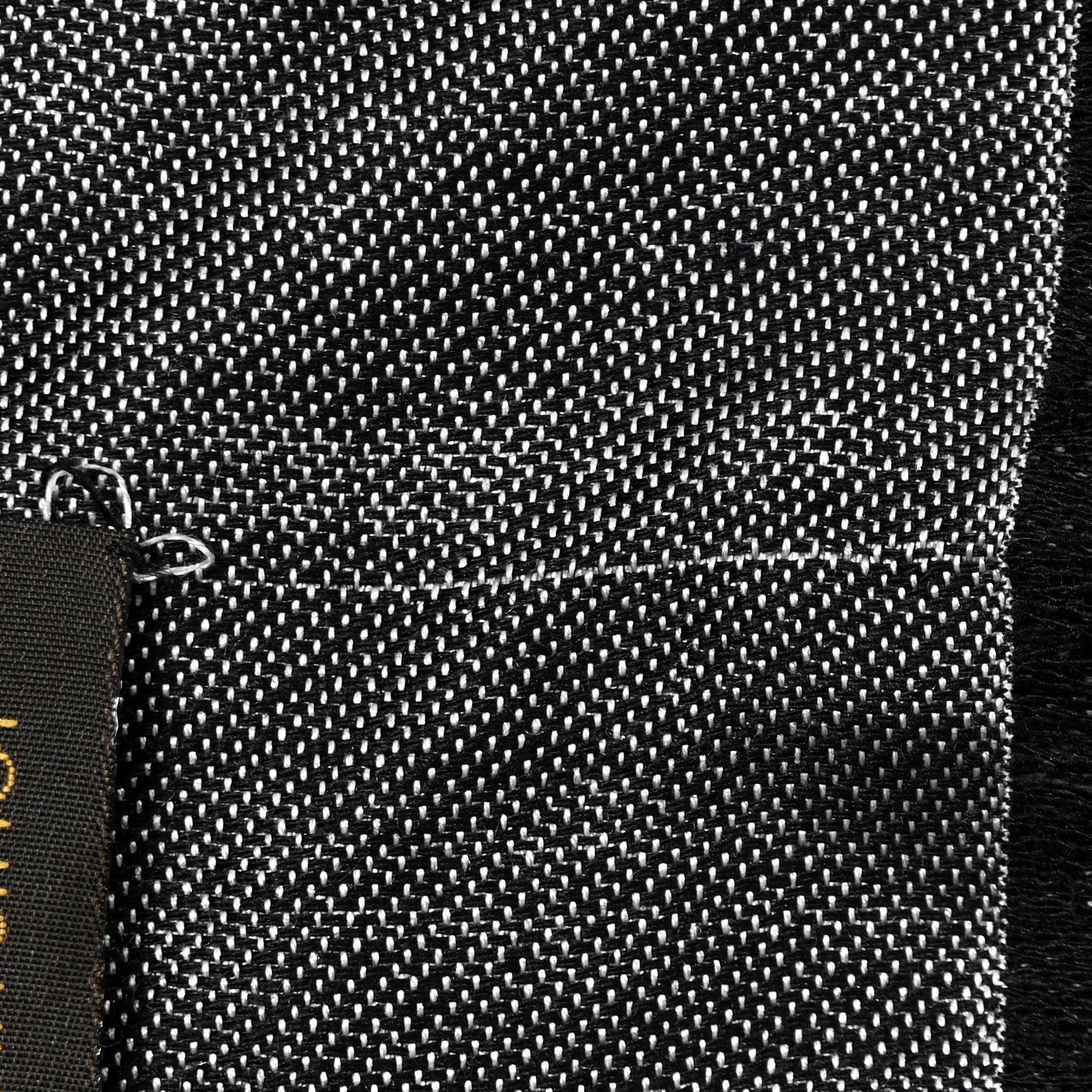 Louis Vuitton LOUIS VUITTON Silk Wool Monogram Denim Shawl Black 6 of 9