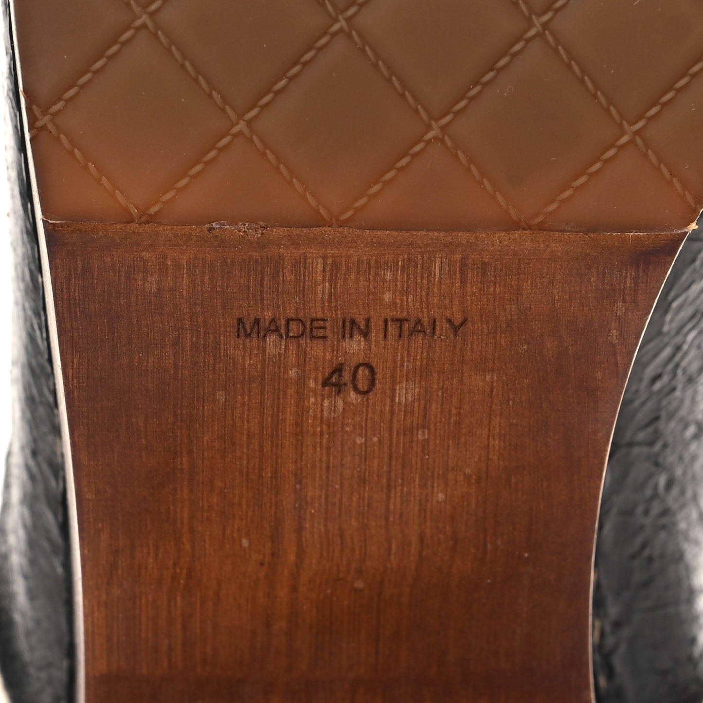 Crackled Sheepskin CC Mules 40 Black