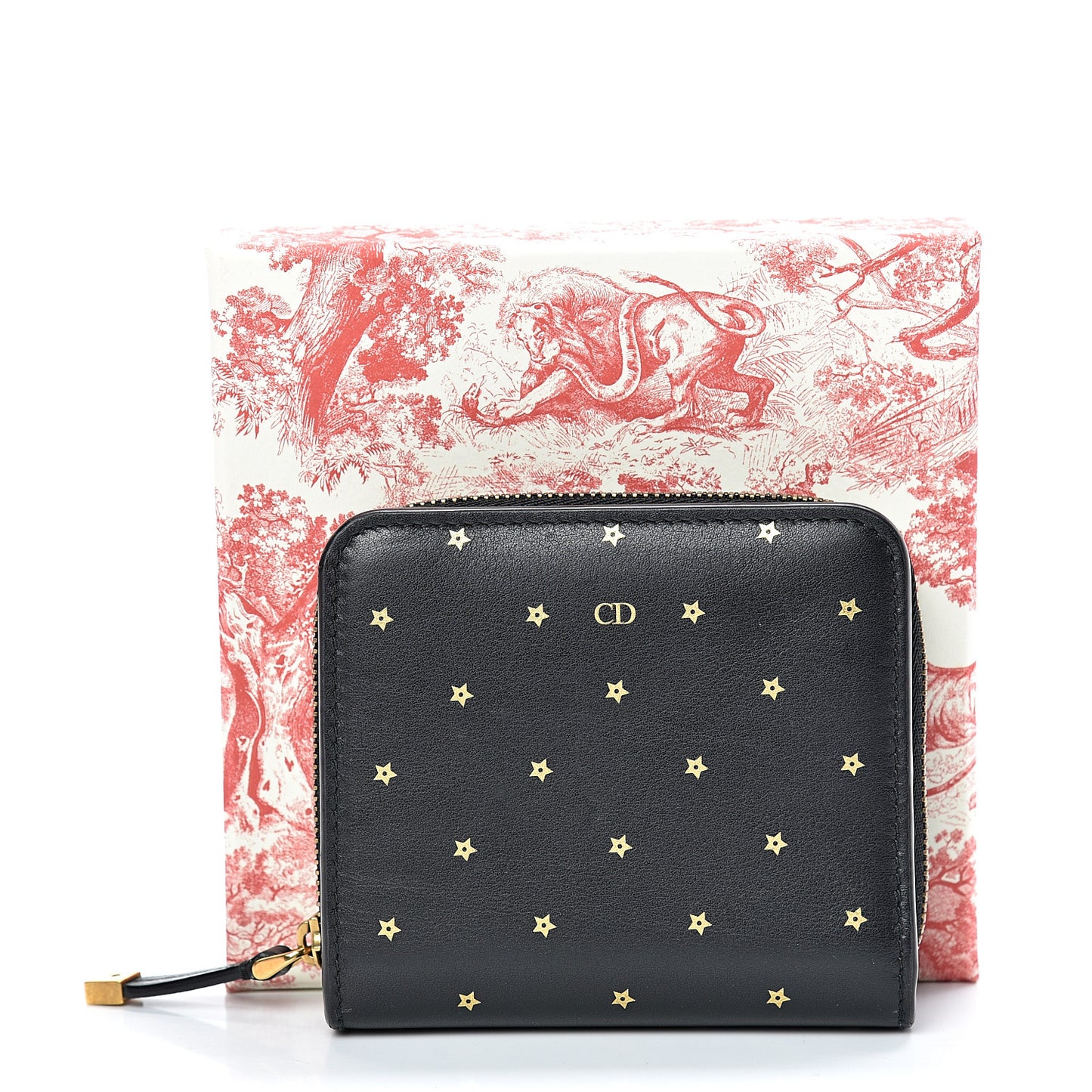 Calfskin Stars Voyageur French Wallet Black