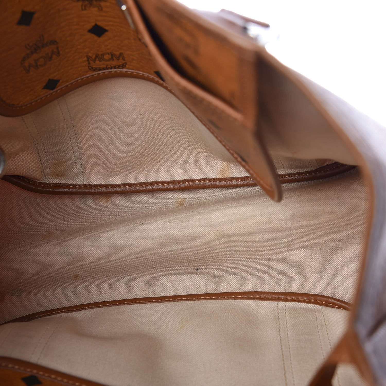 MCM Visetos Shopper Tote Cognac 7 of 11