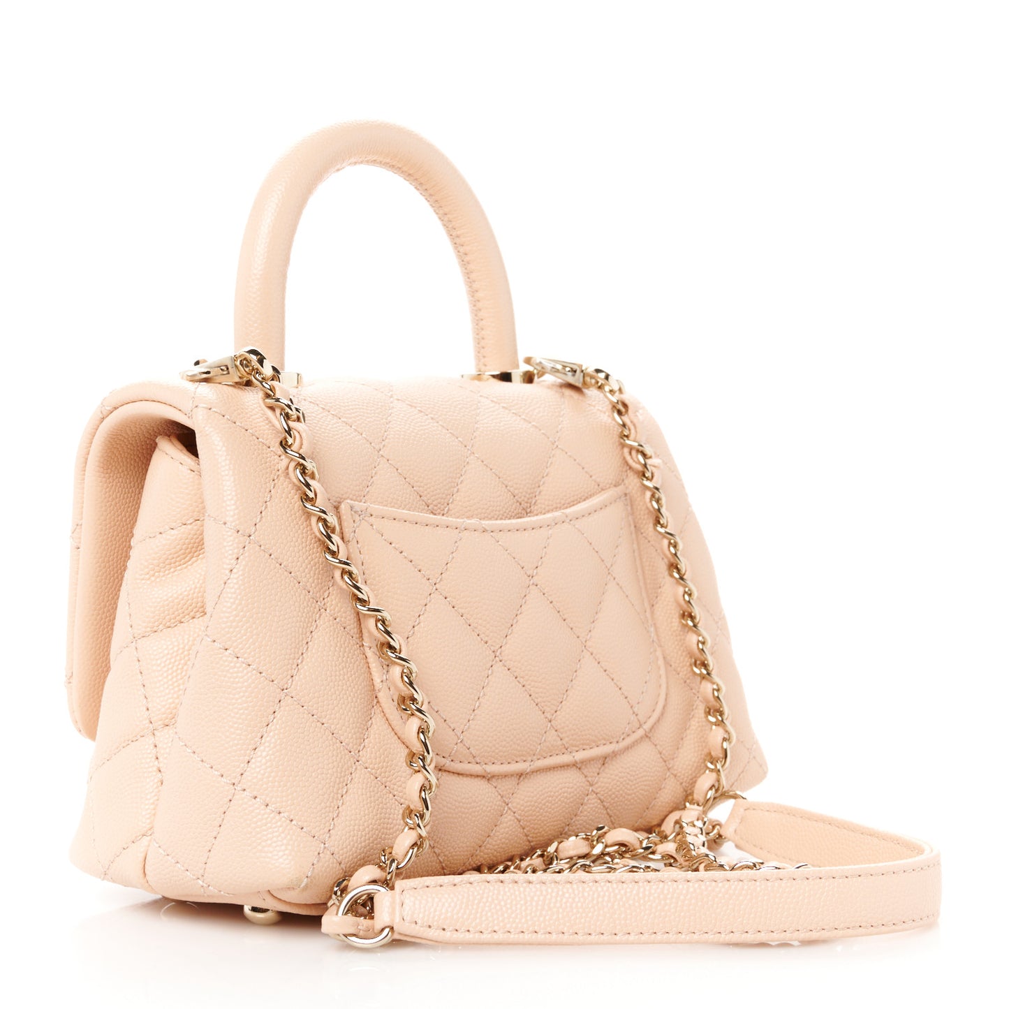 Caviar Quilted Extra Mini Coco Handle Flap Light Pink