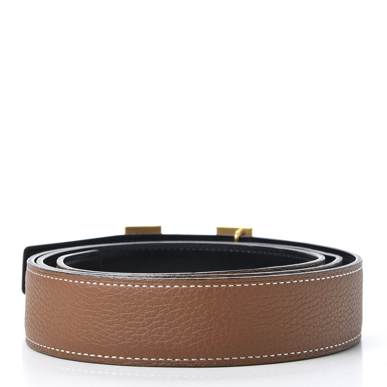 Hermes Box Togo 32mm H Belt 100 Black Gold 2 of 3