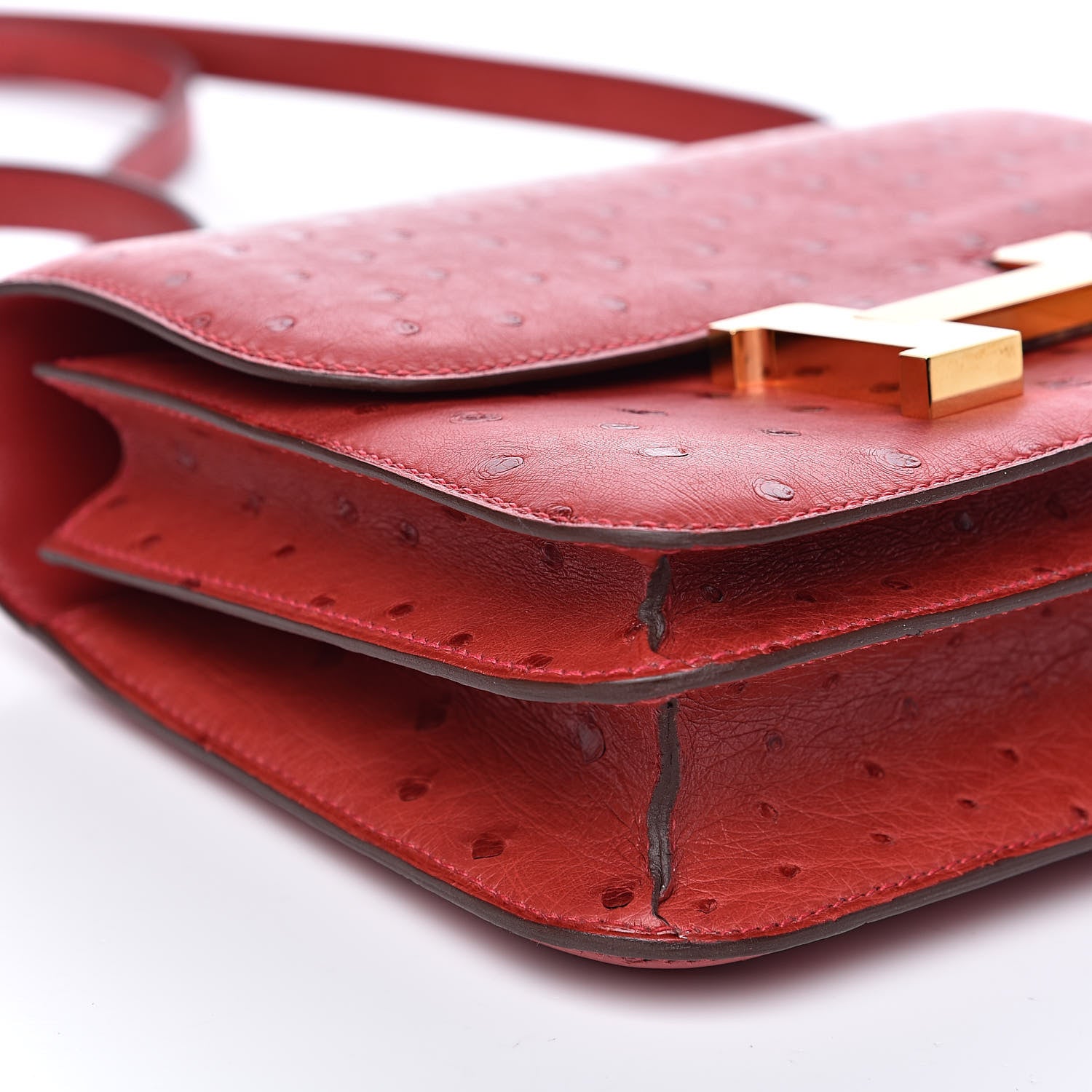 Hermes Ostrich Constance 18 Rouge Vif 7 of 16