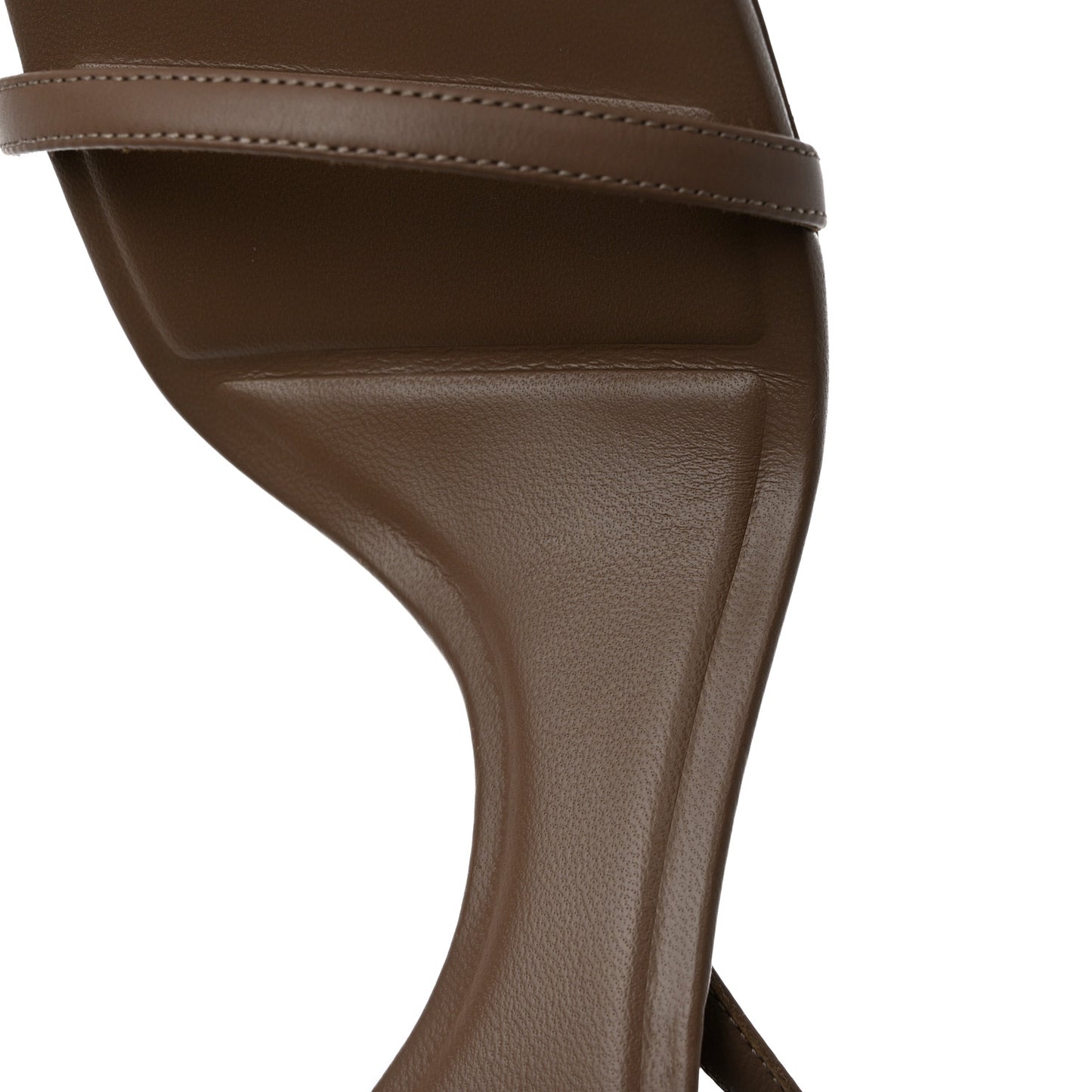Shiny Soft Calfskin Void Square Toe 80mm Sandals 39 Mink Grey