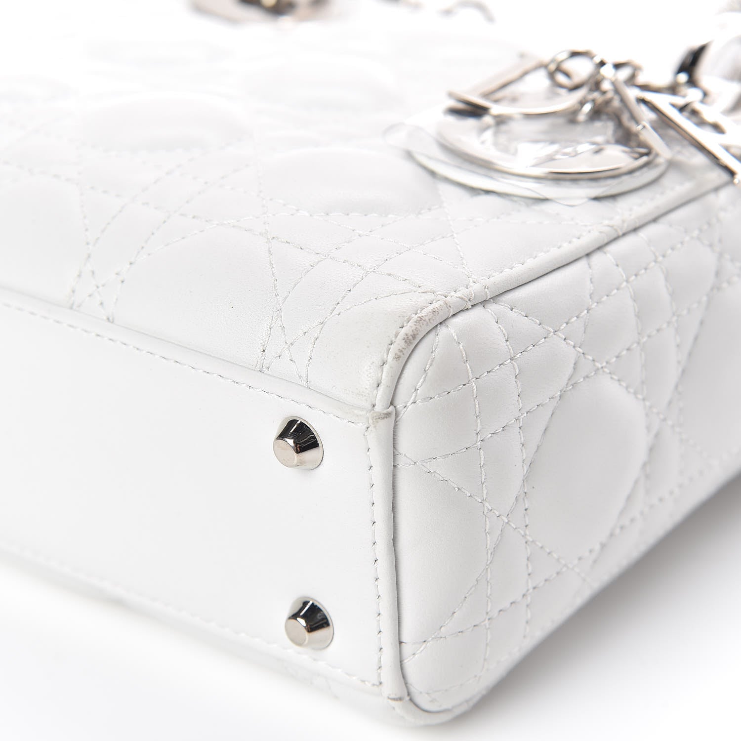 Christian Dior Lambskin Cannage Mini Lady Dior White 10 of 12