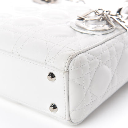 Christian Dior Lambskin Cannage Mini Lady Dior White 10 of 12