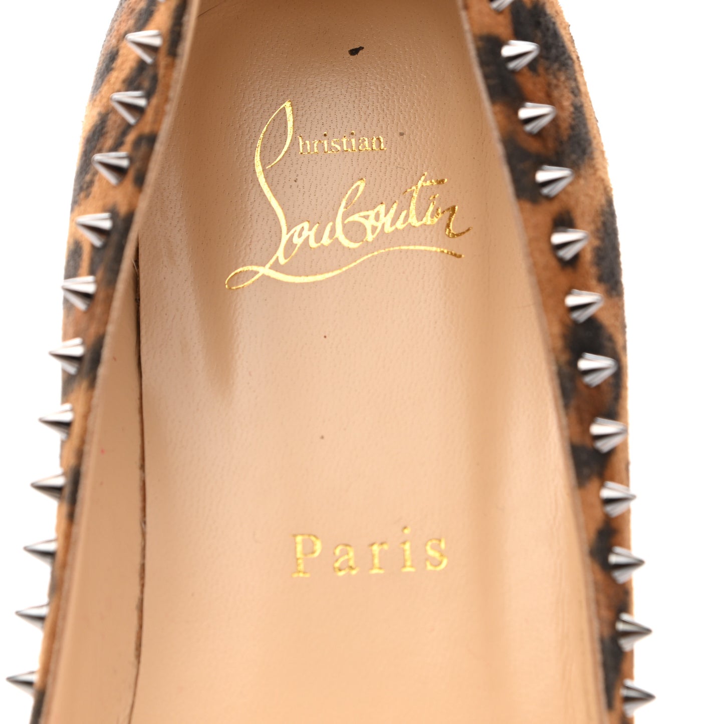 Veau Velours Studded Anjalina Flats 37.5 Leo Gun Metal