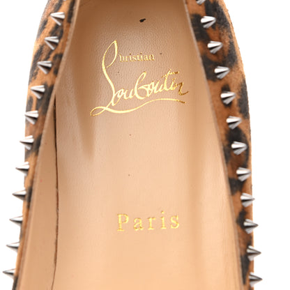 Christian Louboutin Veau Velours Studded Anjalina Flats 37.5 Leo Gun Metal 7 of 12
