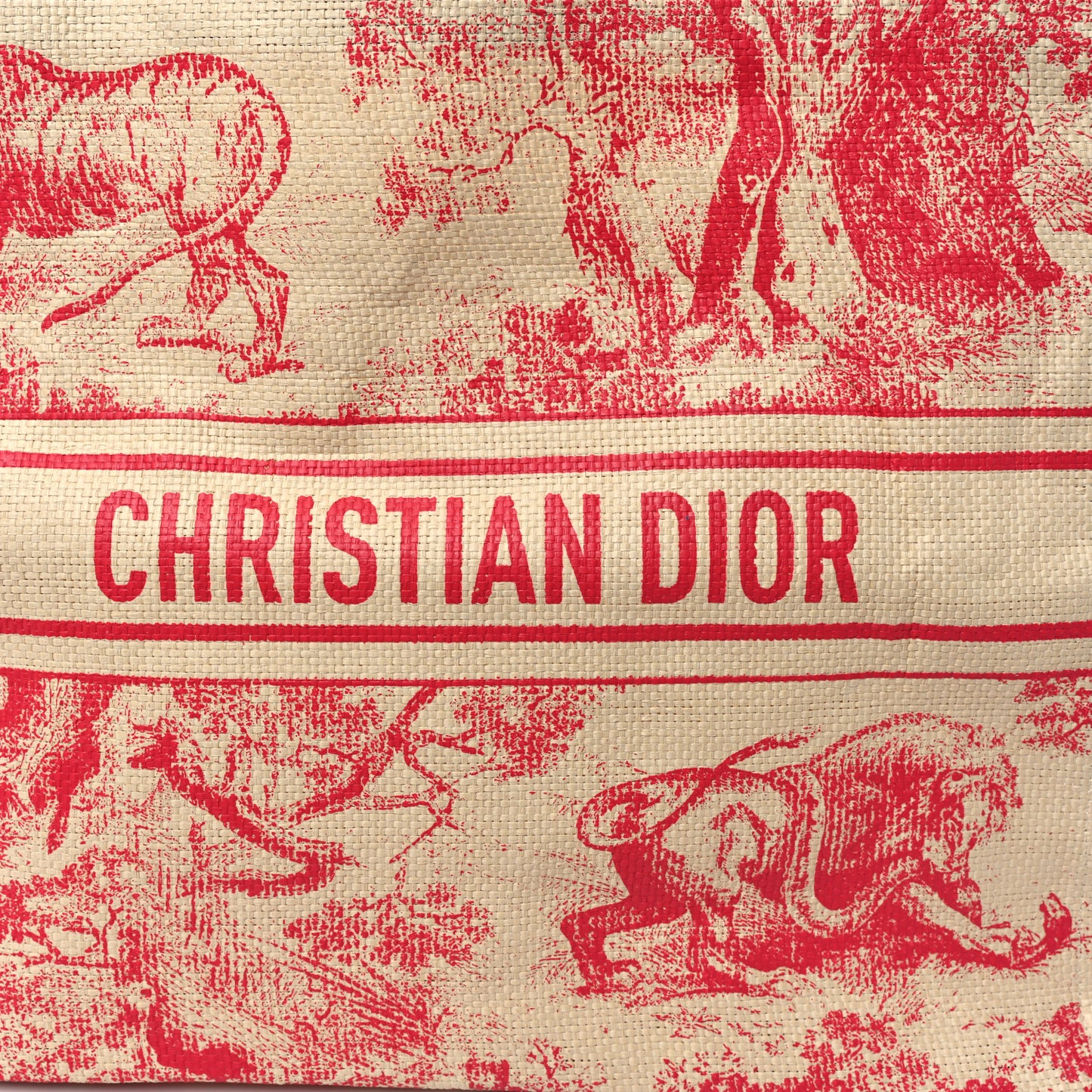 Straw Dioriviera Tote Pink