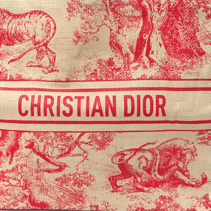 Christian Dior Straw Dioriviera Tote Pink 5 of 9