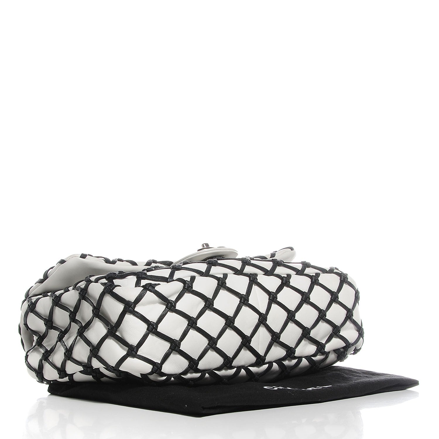 Chanel Calfskin Canebiers Medium Net Flap White 4 of 8
