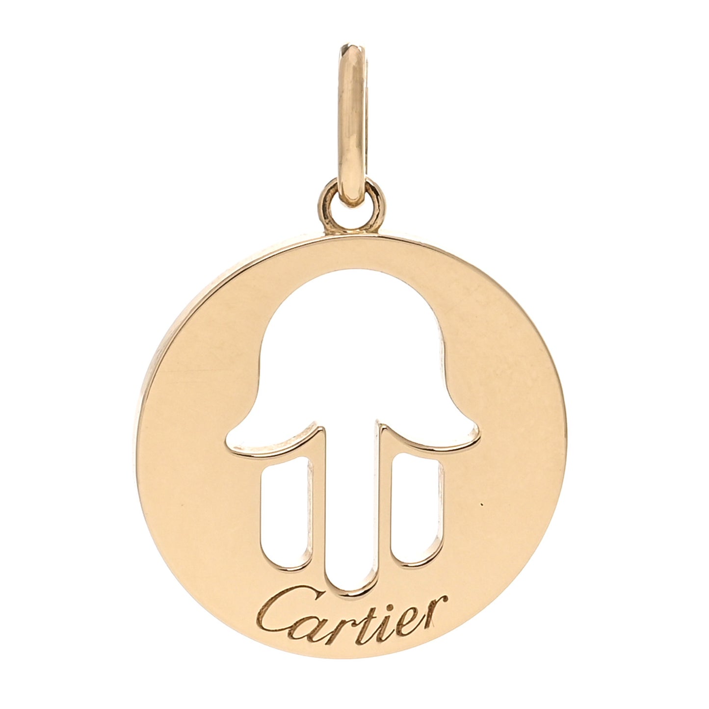 18K Yellow Gold Hand of Fatima Symbol Pendant