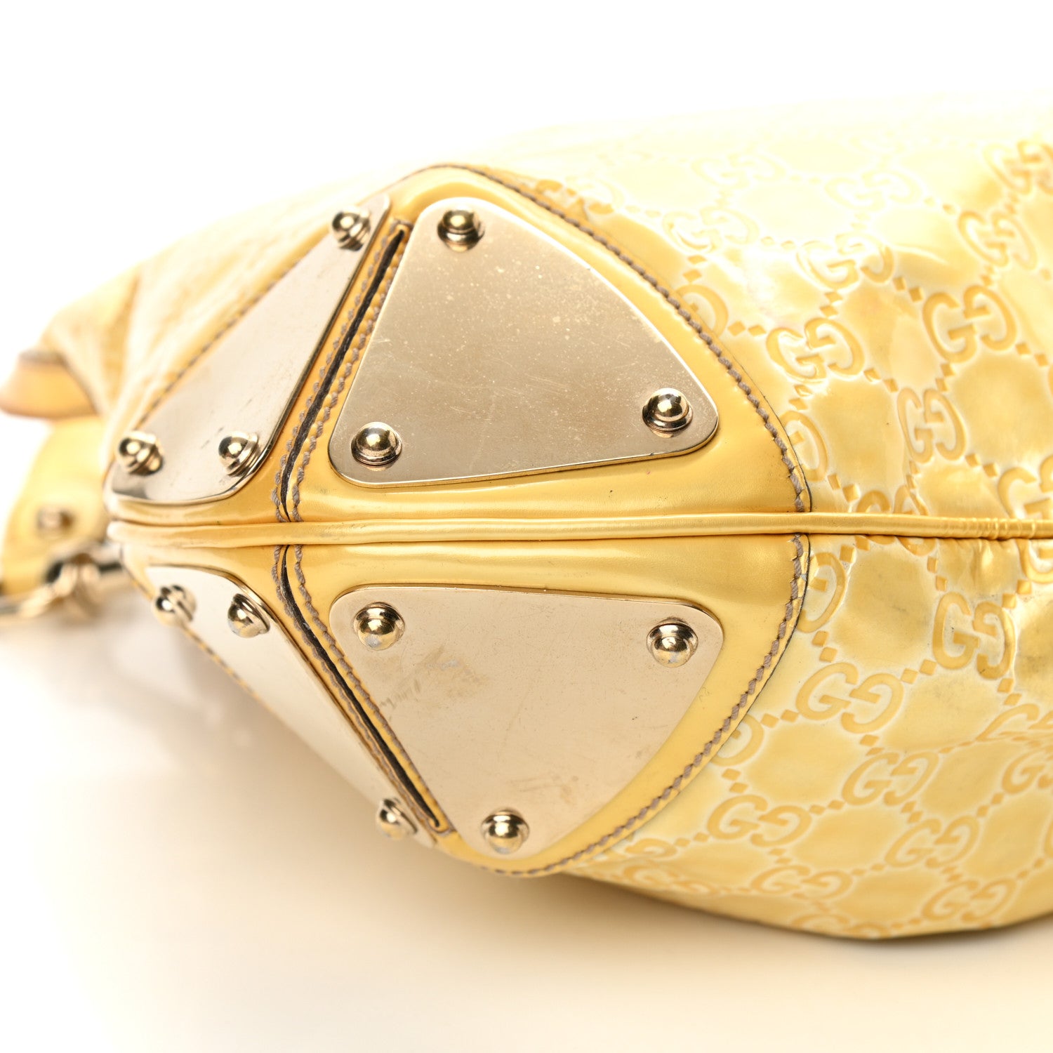 Gucci Shine Guccissima Medium Indy Top Handle Hobo Yellow 9 of 18