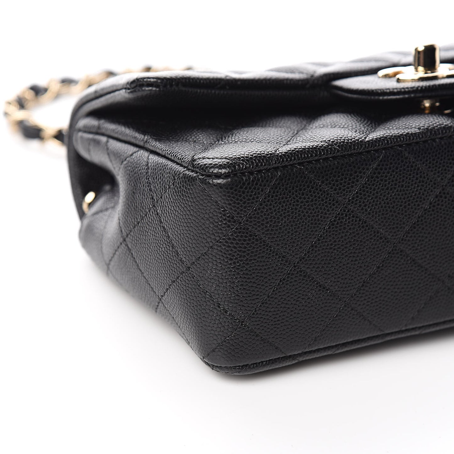 Caviar Quilted Mini Rectangular Flap Black