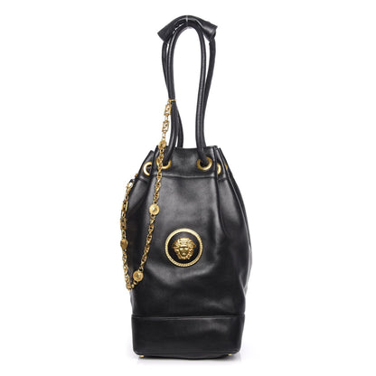 Versace Calfskin Drawstring Bag Black 1 of 13