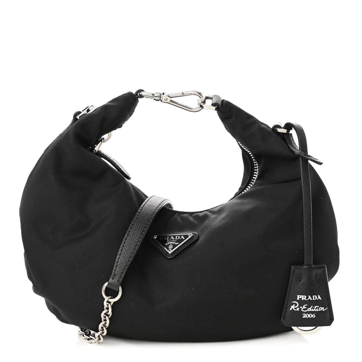 Tessuto Nylon Saffiano Re-Edition 2006 Shoulder Bag Black