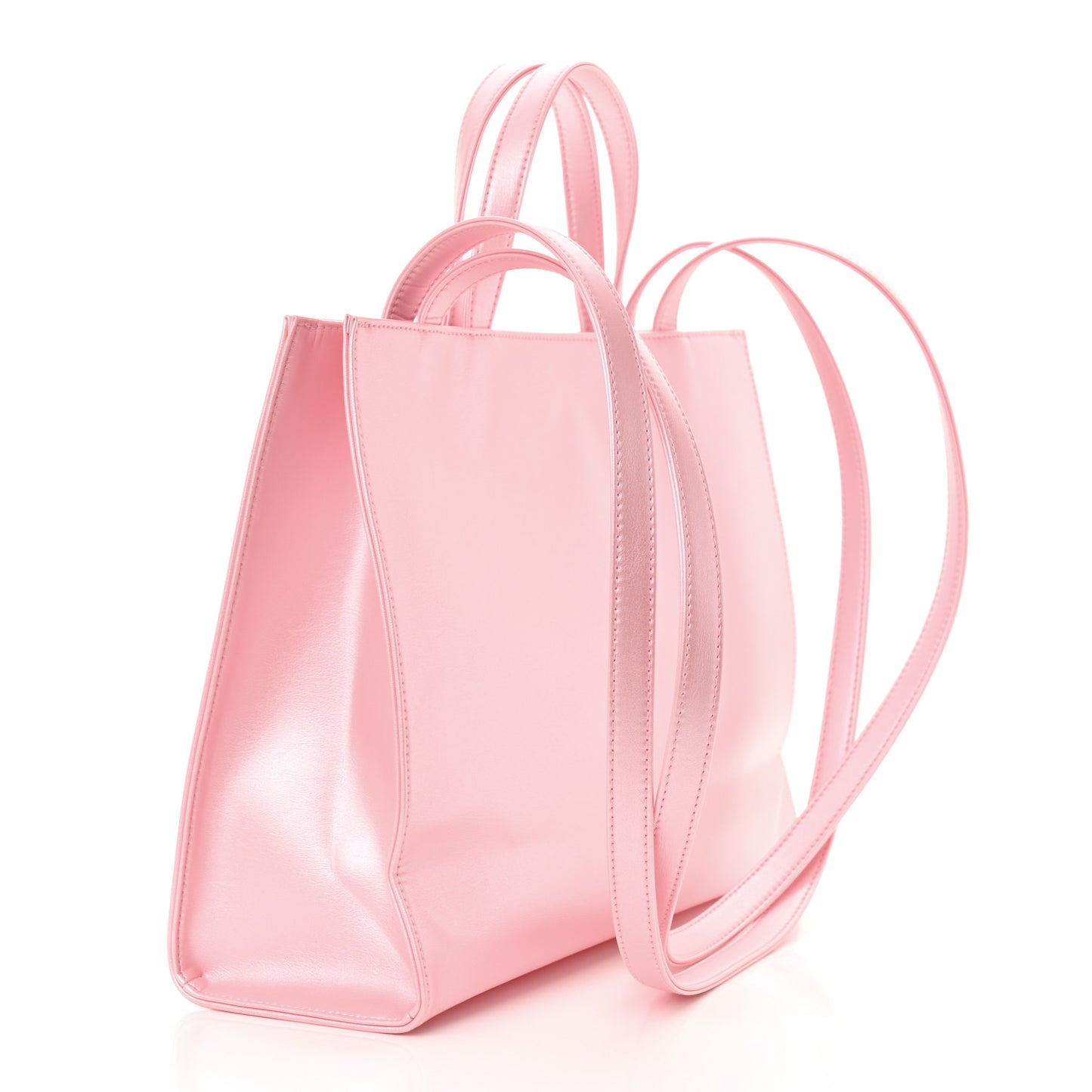 Metallic Vegan Leather Medium Shopping Bag Ballerina