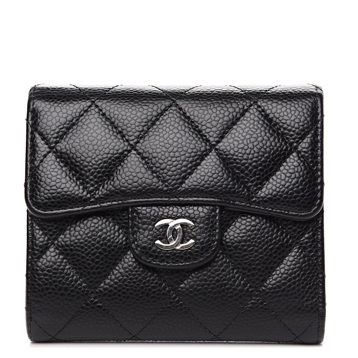 Chanel Caviar Quilted Compact Flap Wallet Black 1 of 7