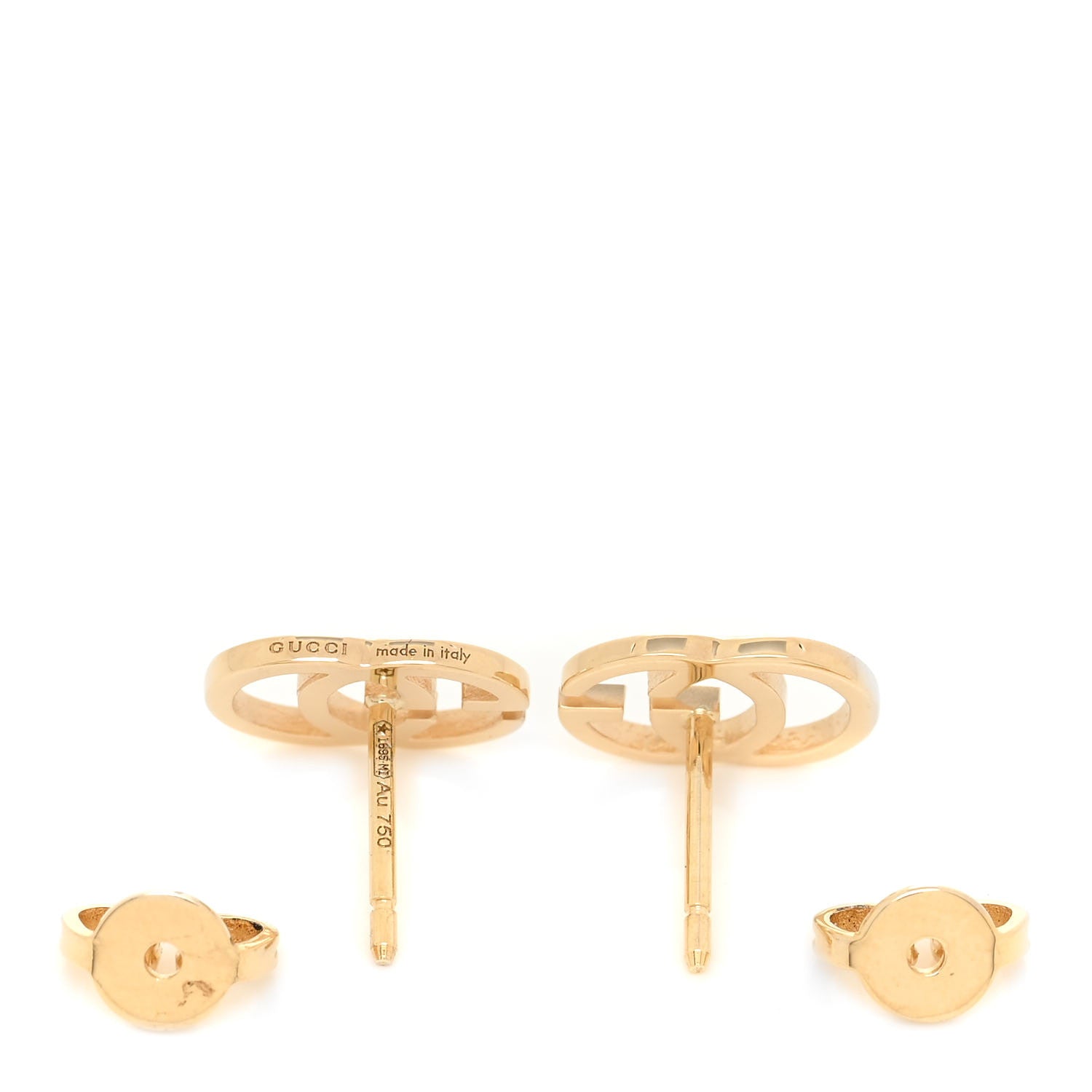 Gucci 18K Yellow Gold GG Tissue Stud Earrings 4 of 6