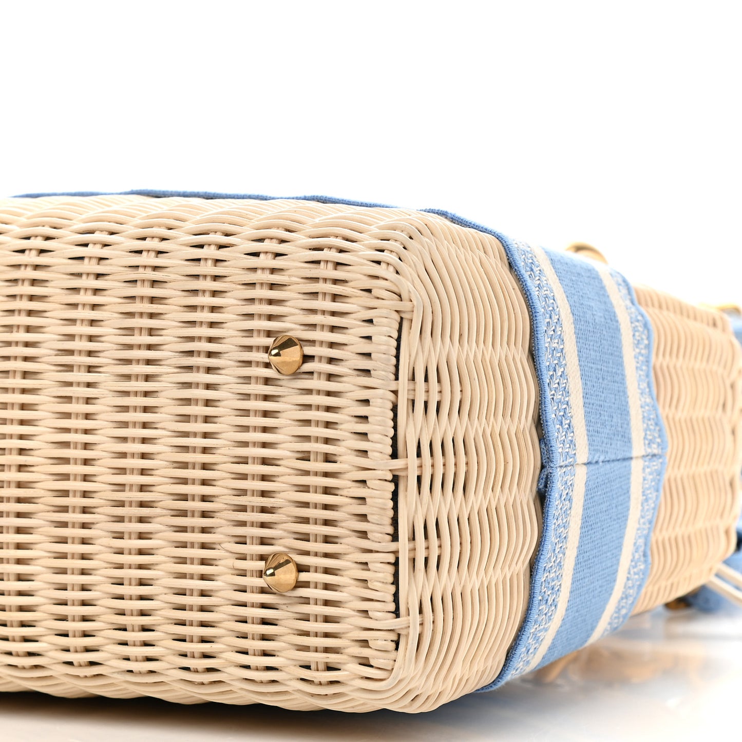 Wicker Oblique Medium Lady Dior Bag Cornflower Blue