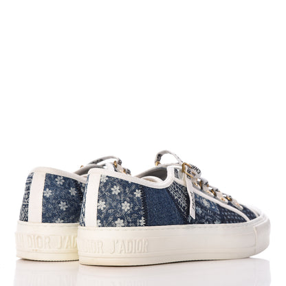 Christian Dior Denim Patchwork Walk'n Dior Low Top Sneakers 36.5 Blue 4 of 10