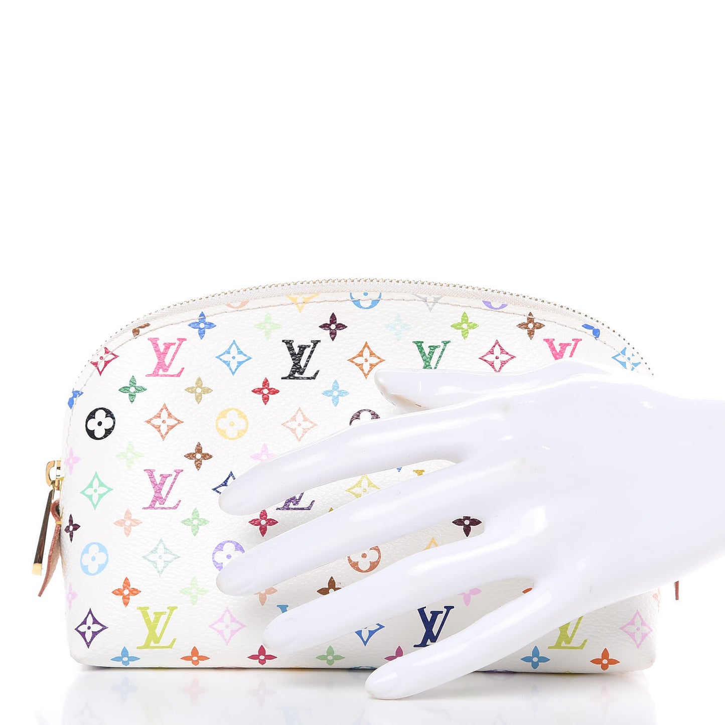Monogram Multicolor Cosmetic Pouch White Litchi