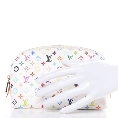 Louis Vuitton Monogram Multicolor Cosmetic Pouch White Litchi 2 of 10