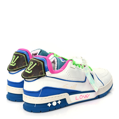 Louis Vuitton Calfskin Monogram Walk In The Park Mens LV Trainer Sneakers 9 Blue Multicolor 5 of 10