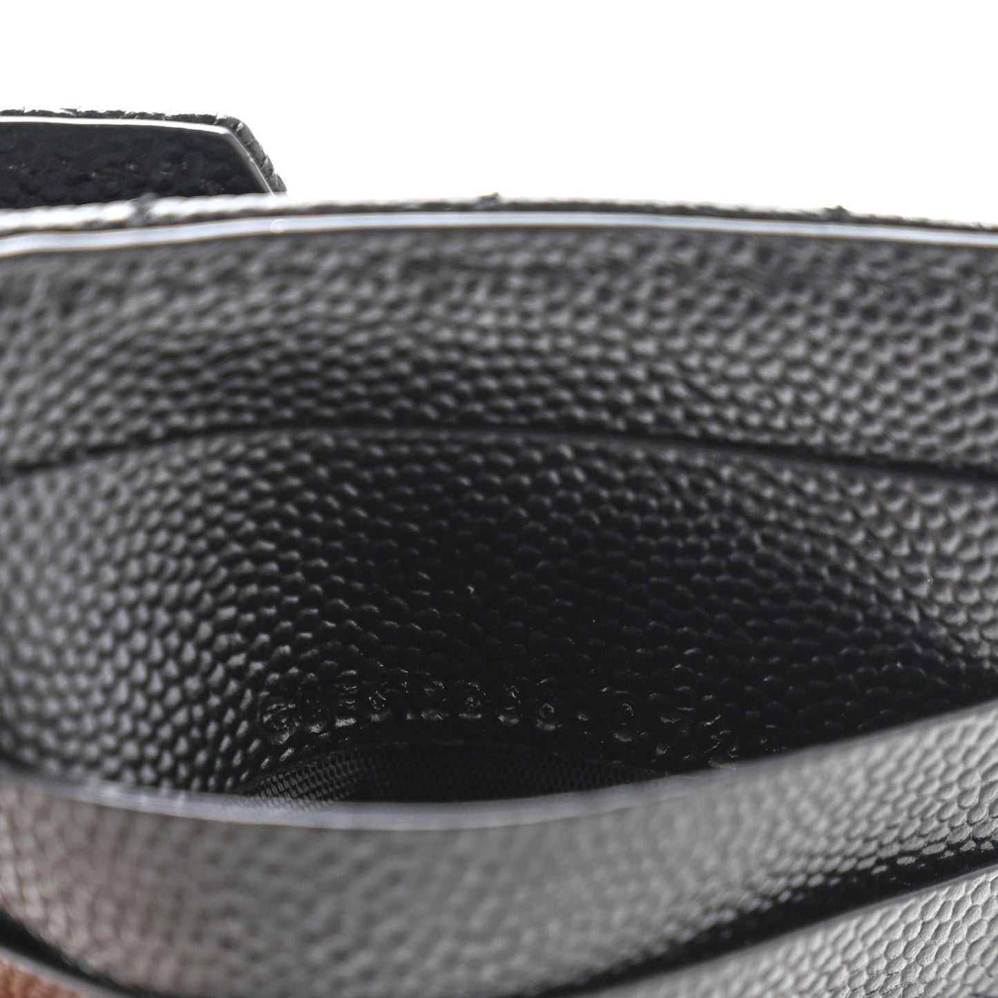 Grain De Poudre Matelasse Chevron Monogram Compact Wallet Black