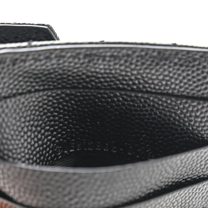 Saint Laurent Grain De Poudre Matelasse Chevron Monogram Compact Wallet Black 7 of 10