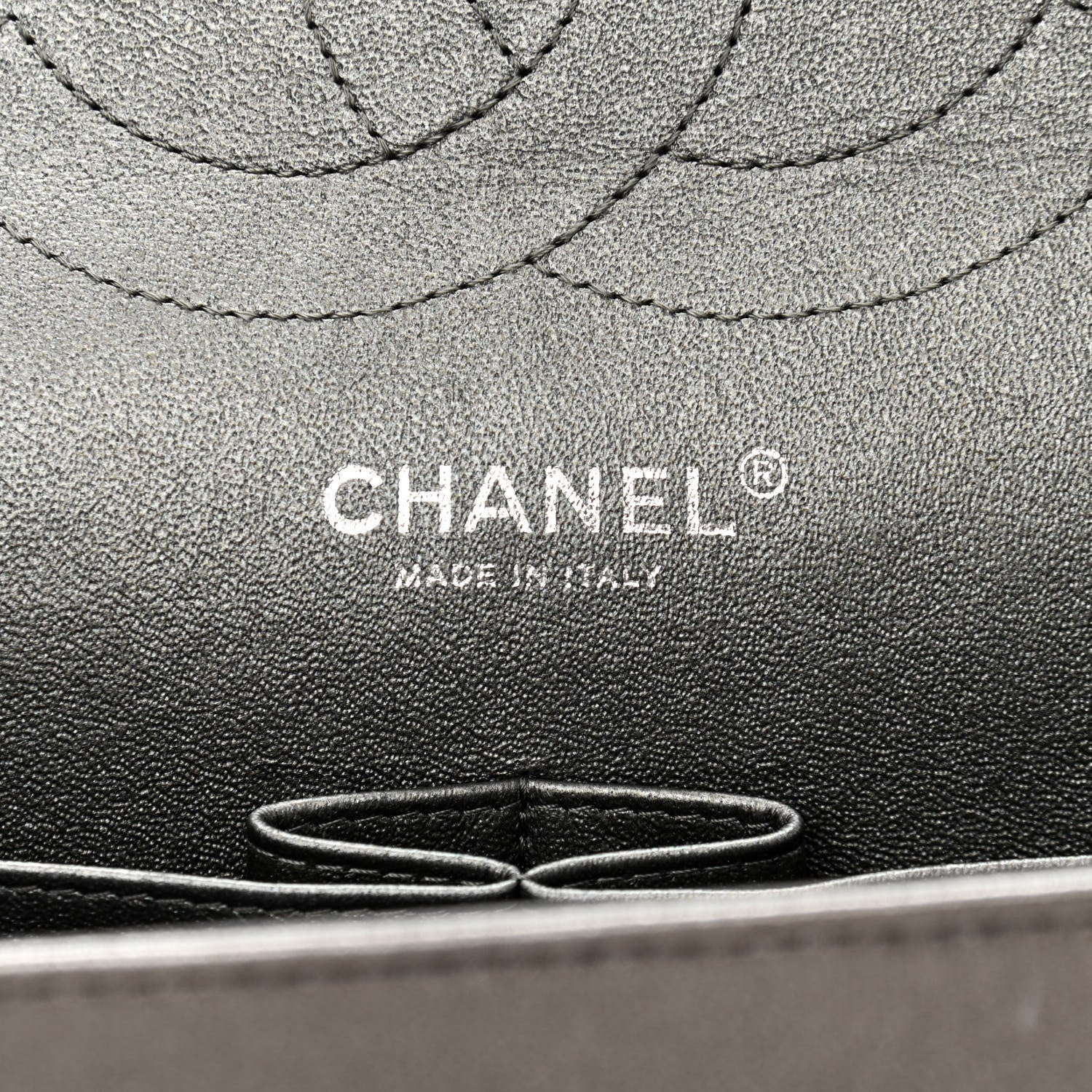 Chanel Metallic Perforated Lambskin Quilted Jumbo Double Flap Dark Silver 6 of 11