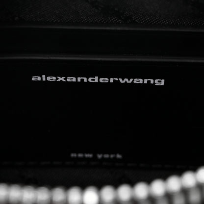 Alexander Wang Mesh Crystal Rhinestone Mini Heiress Pouch Black Silver 6 of 9