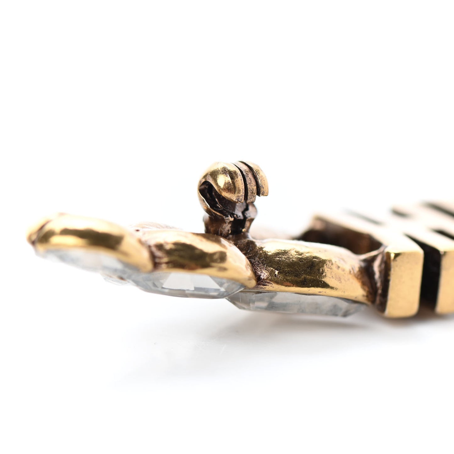 Crystal Dior Petal Brooch Gold