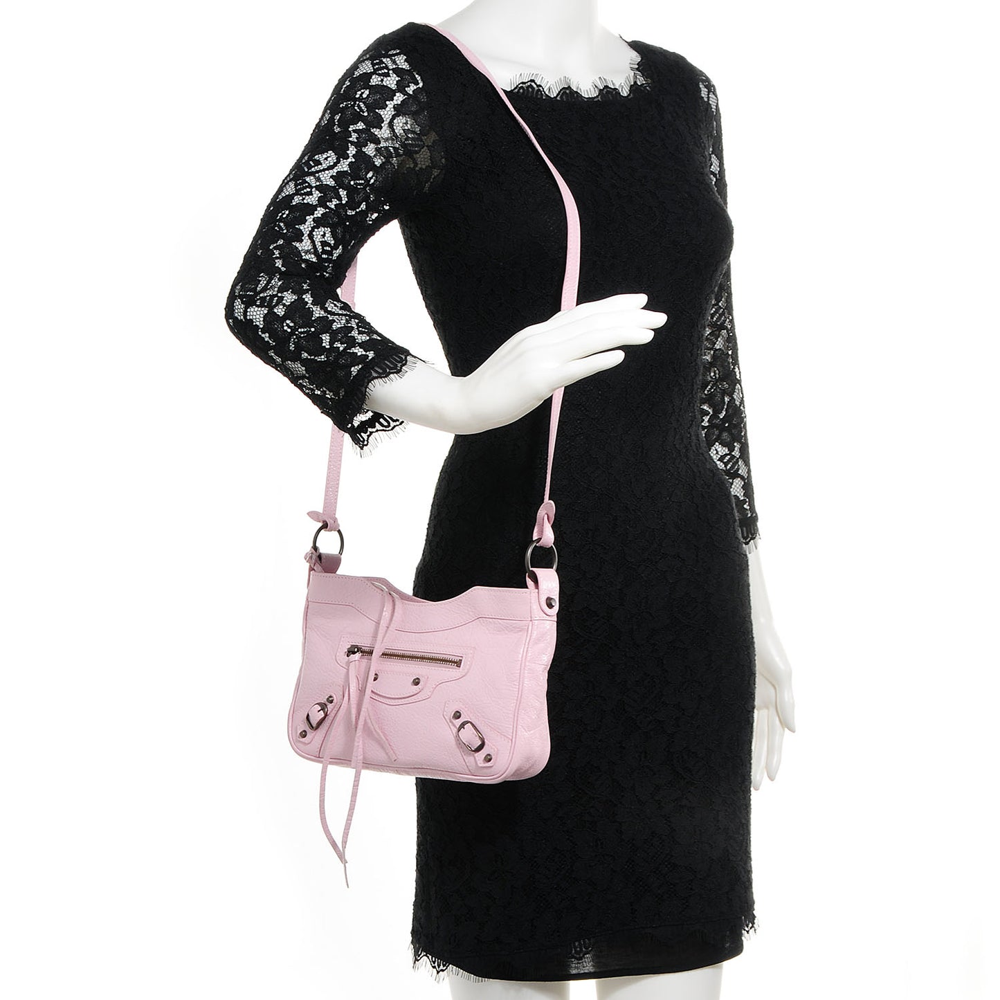 Agneau Classic Hardware Hip Rose Poudre