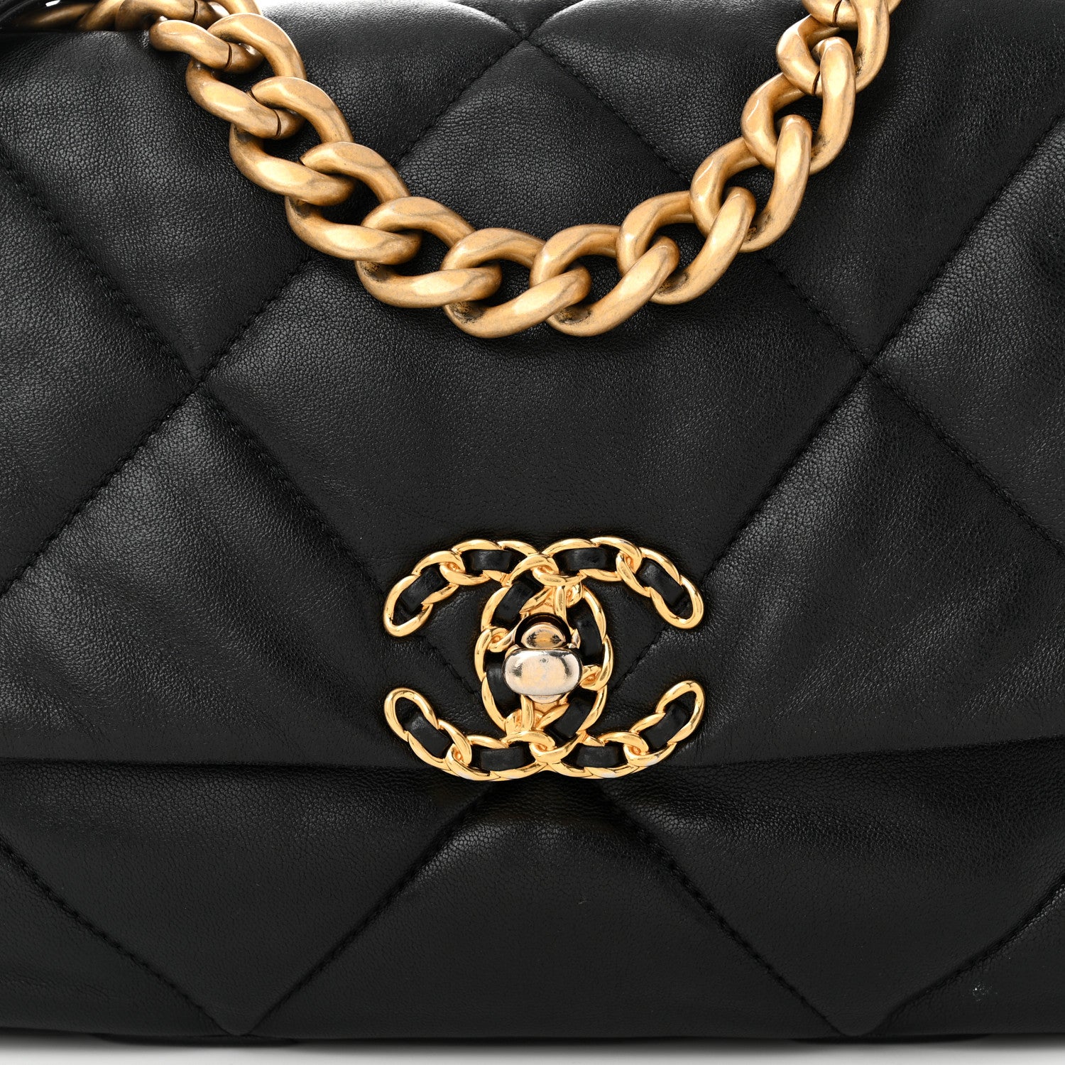 Chanel Goatskin Quilted Medium Chanel 19 Flap Black 8 of 12