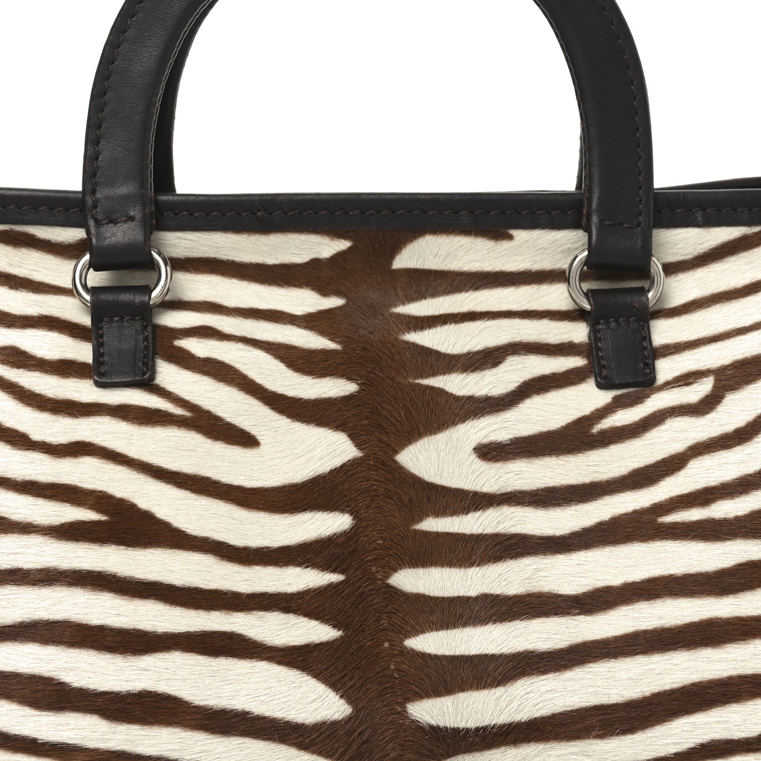 Prada Calf Hair Zebra Print Tote White Moro 7 of 9