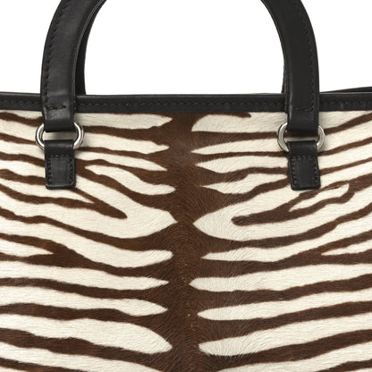 Prada Calf Hair Zebra Print Tote White Moro 7 of 9